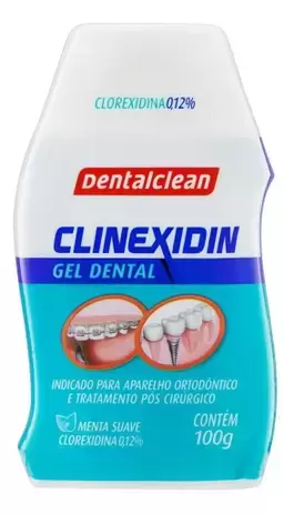 Gel Dental Clinexidin Menta Suave Clorexidina 0,12% 100g - Pós Cirúrgico. Imagem 1